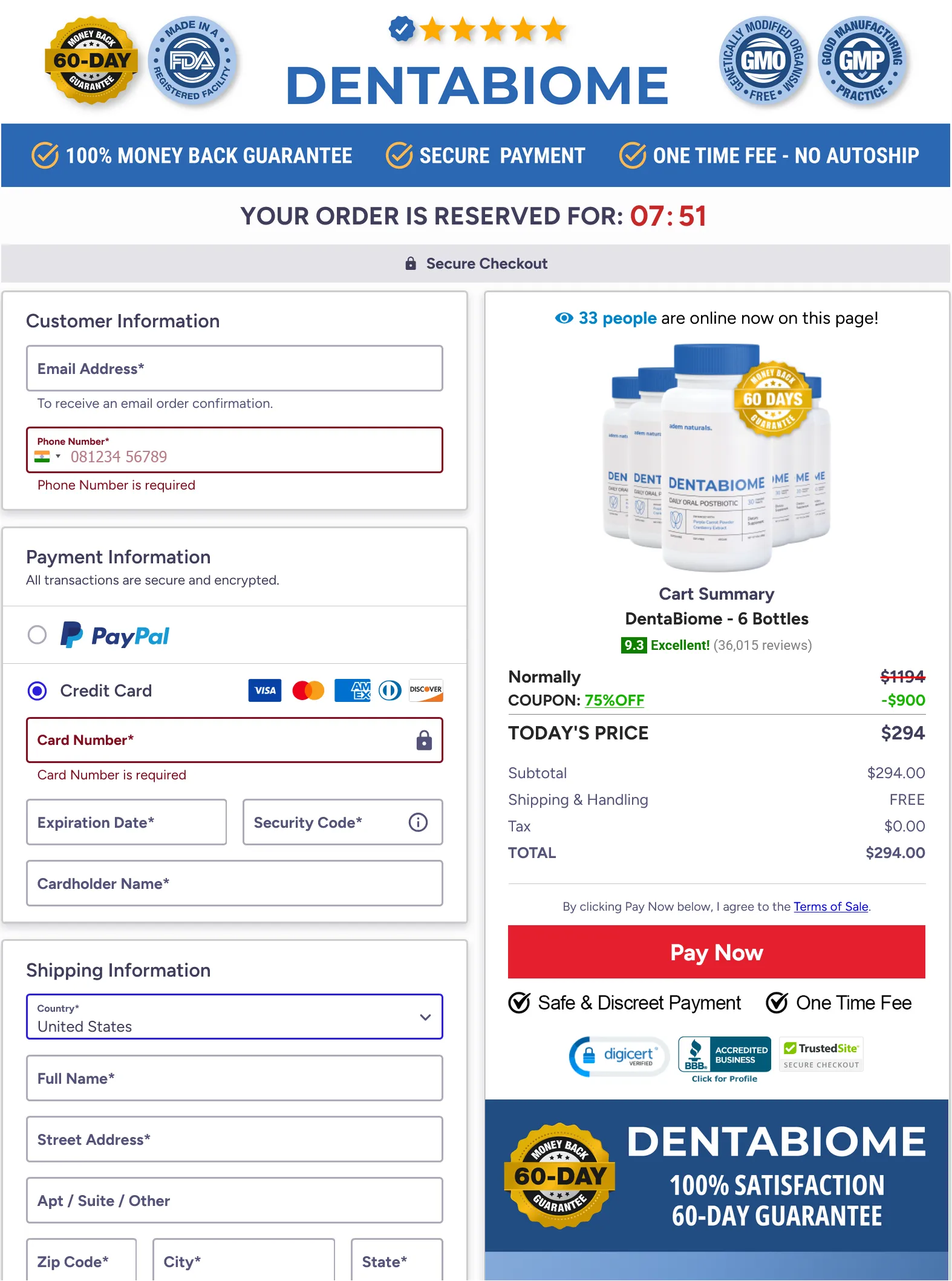 A horizontal row of trust seals including ClickBank Secure Checkout, 60 Day Money Back Guarantee, McAfee Secure, and Norton Powered by DigiCert badges for e-commerce payment protection.